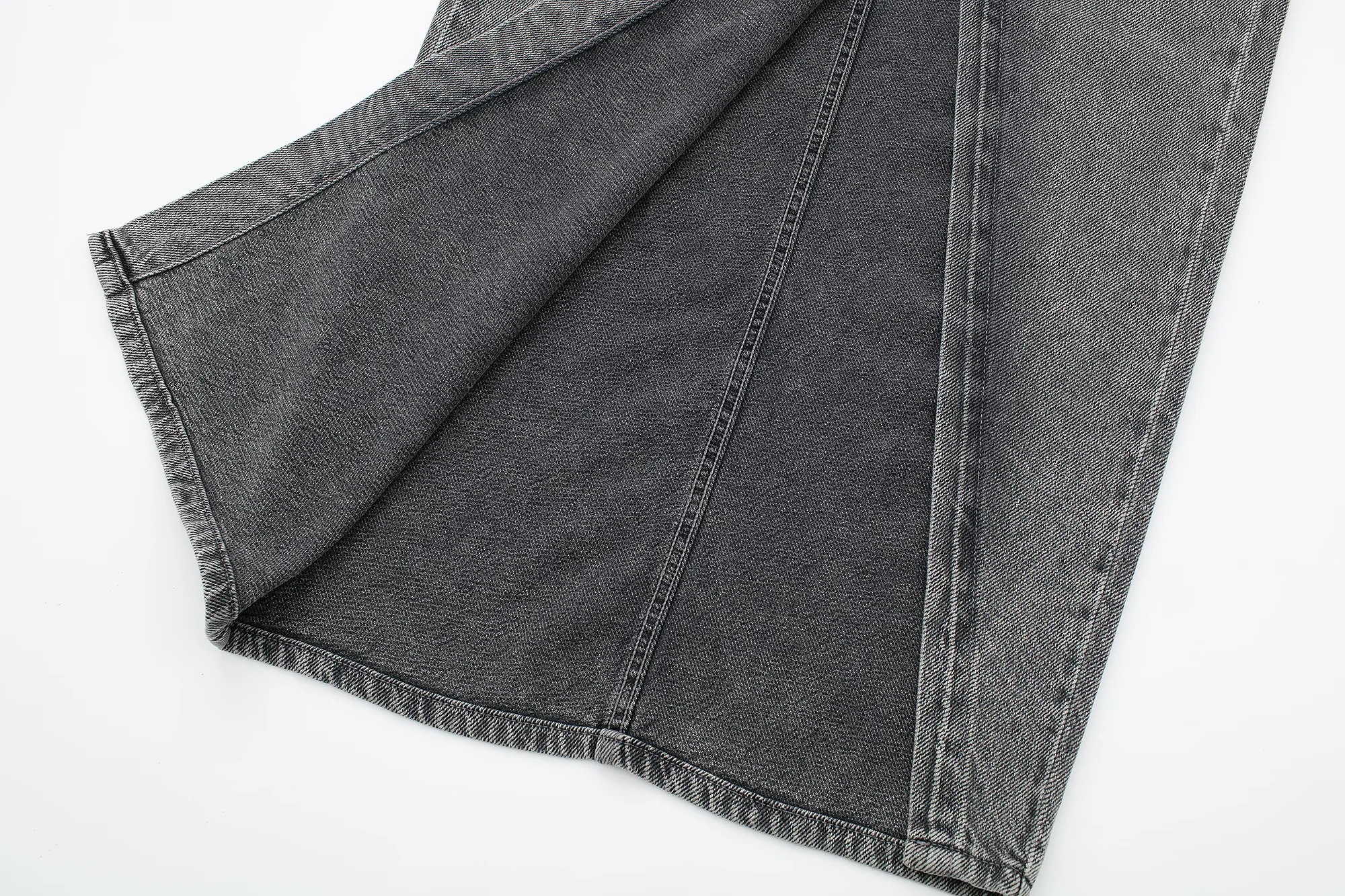 Tangada 2024 New Women Gray Denim Midi Skirt Buttons Vintage Ladies Chic Sexy Skirts 3H0164