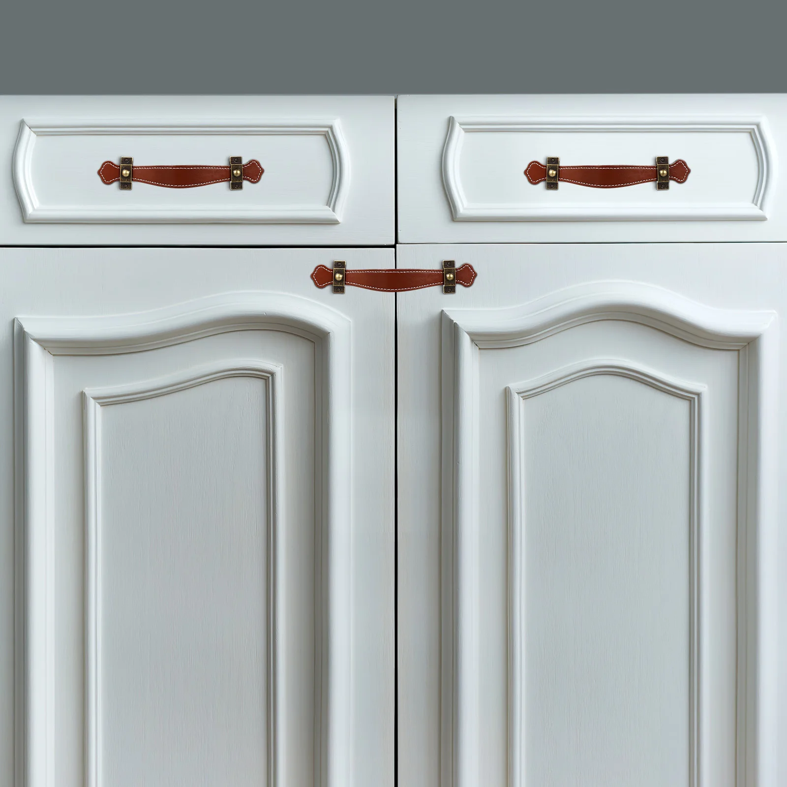 

2Pcs Drawer Pull Handles Zinc Alloy Straps Cabinet Door Handles Vintage Style Furniture Knobs for Kitchen Dresser