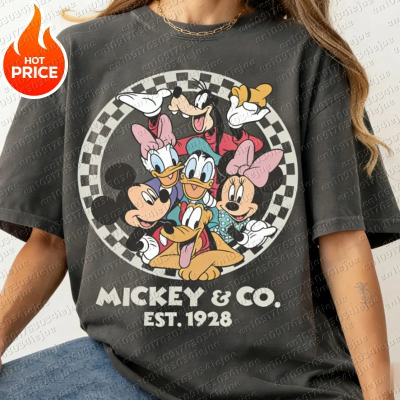 Mickey Mouse 2026 New Boy Girl Summer Cotton T-shirt Family Parent-child Wear Oversized Casual Men Women Short Sleeve T-shirt view 3