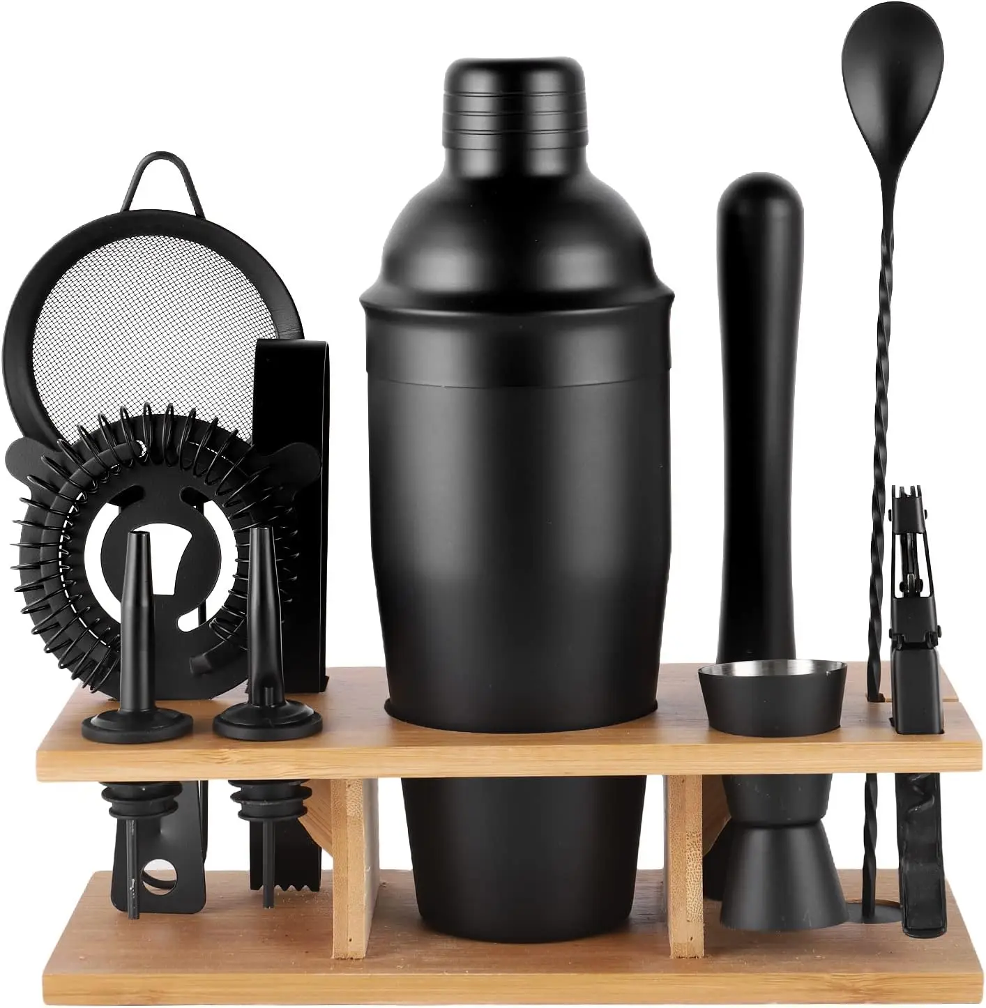

Cocktail Shaker Set 11Pcs Black Bartending Kit 25oz Stainless Steel Mixing Drink Making Tools for Home and Bar Bartender