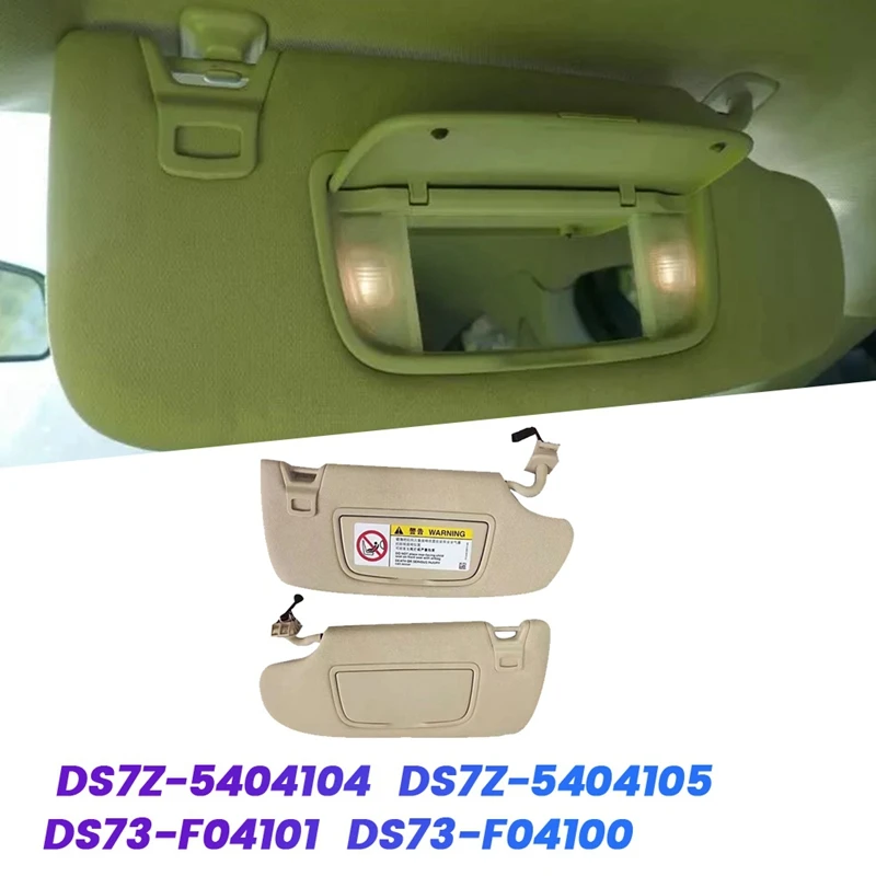 1Pair Car Sun Visors Makeup Mirror DS73-F04101 For Ford Mondeo Edge Taurus 2013-2019 Sunshading Board