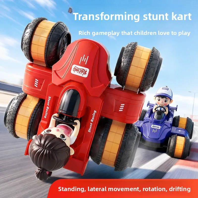 Stunt Transforming Go-Kart RC Car, Roll & Side Drift Electric Remote Control Toy Car, Gift for Boys Girls