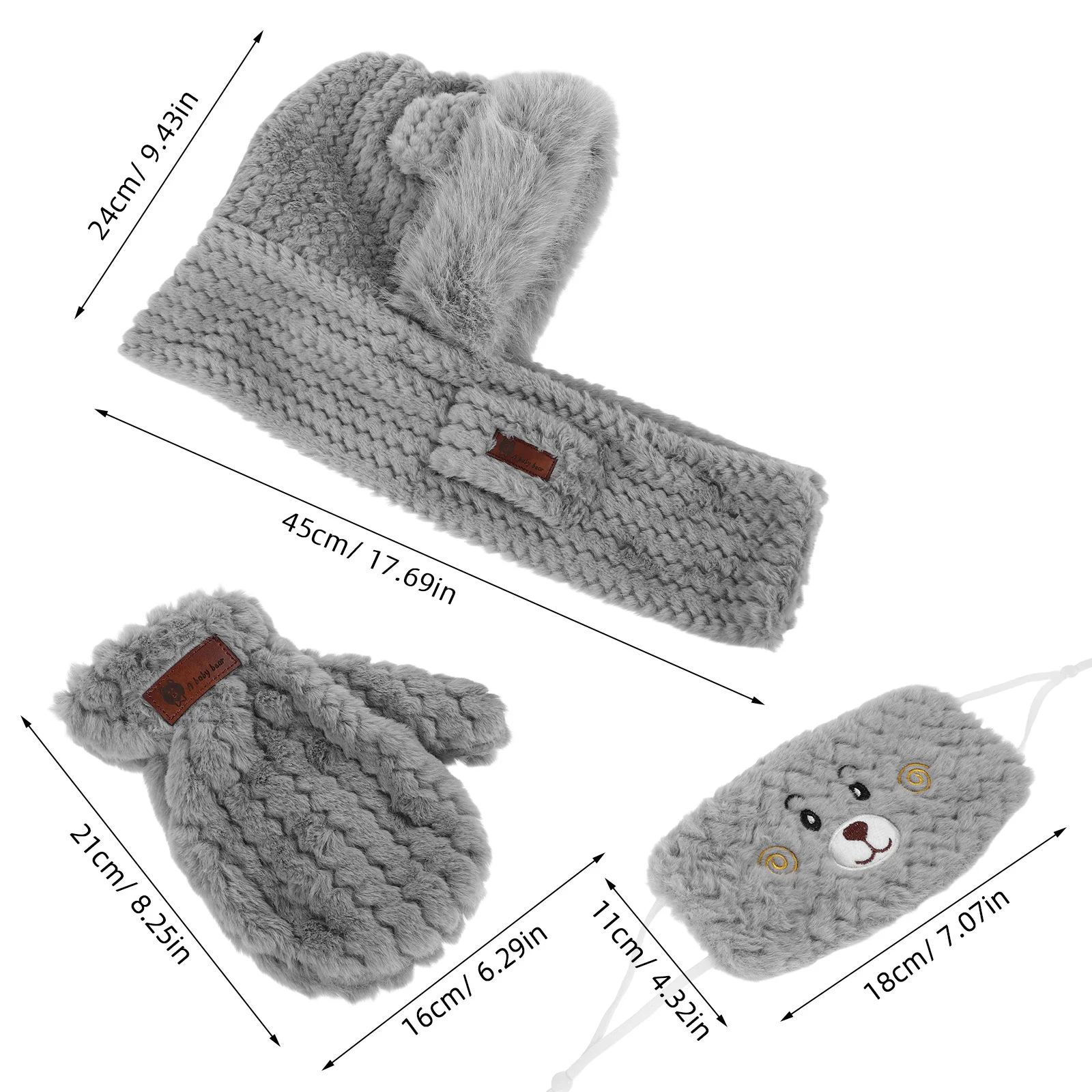 1 مجموعة الشتاء الدب الأذن قبعة تدفئة وشاح قناع قفازات مجموعة النساء في الهواء الطلق الدراجات يندبروف الصوف اصطف قبعات وشاح دافئ