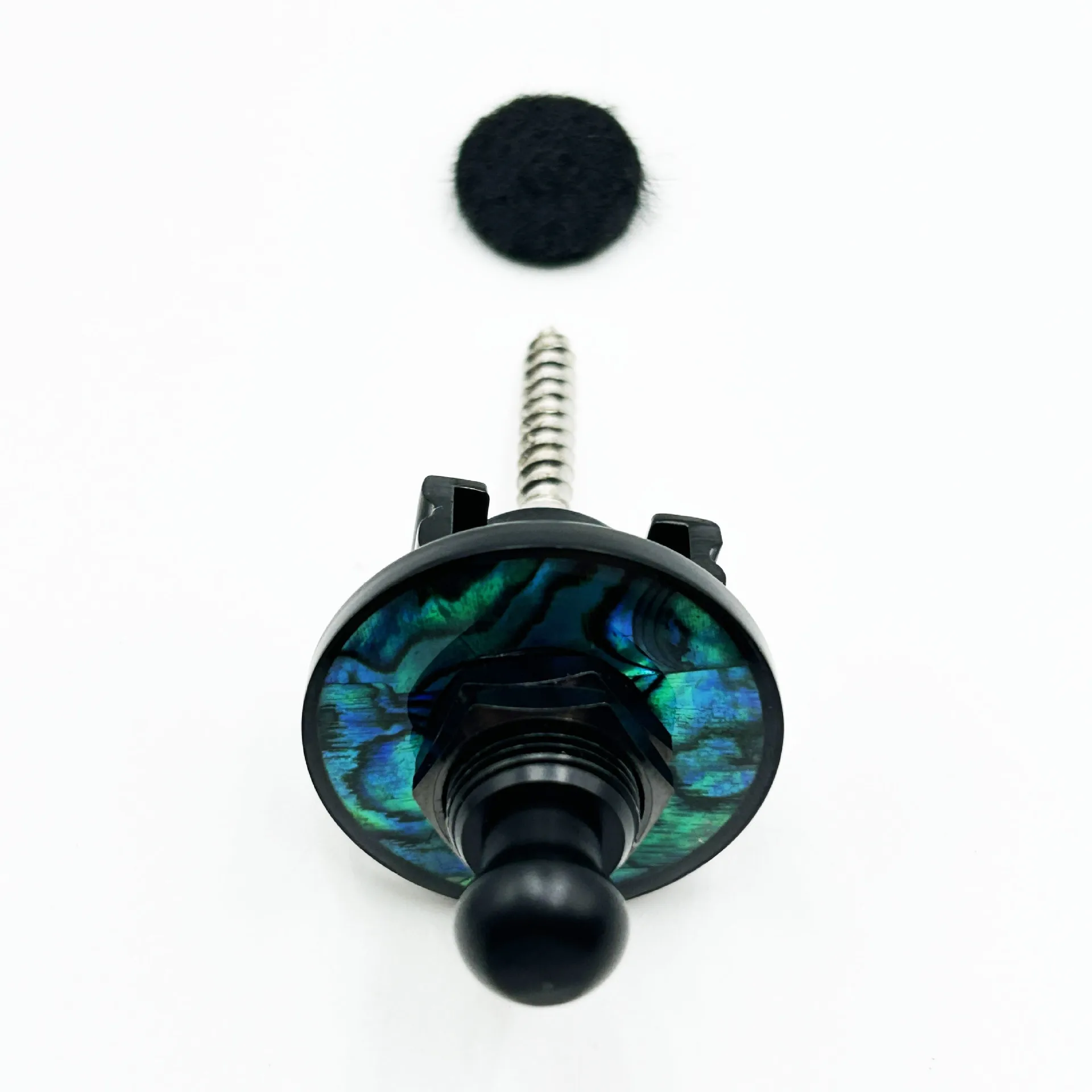 Abalone Inlay Guitar Strap Lock Buttons Metal Strap Pegs Anti-Slip Security Tail Pins with Pearl Shell Design