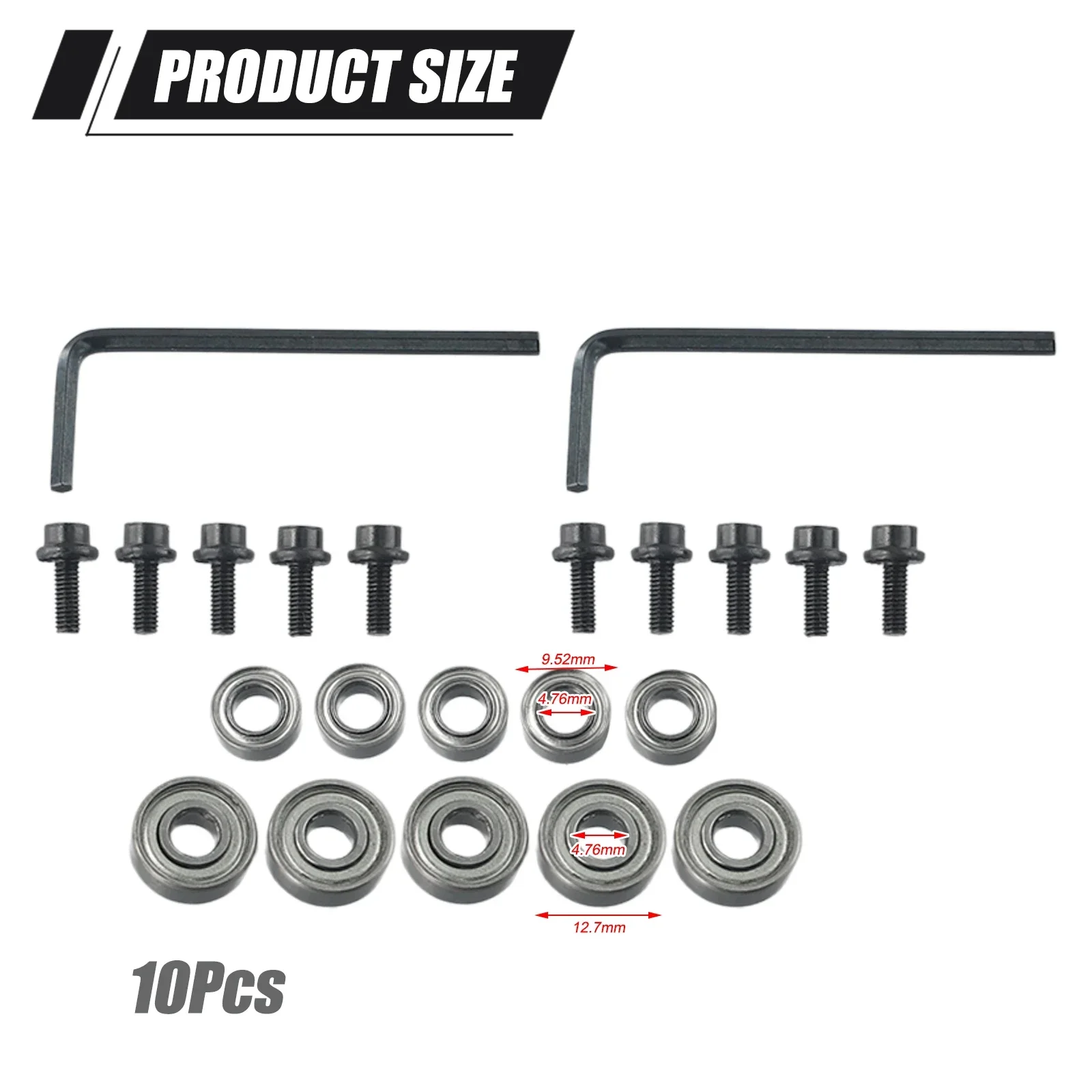 

Router Bit Ball Bearings Guide 10Pcs Bearing Repairing Replacement For Wood Milling Cutter Hex Key Wrench Screw