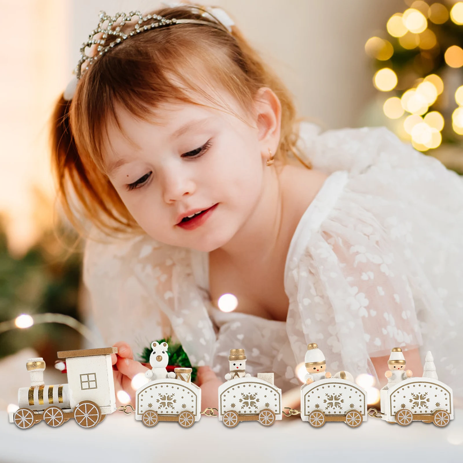 

Wooden Train Christmas Decoration Multipurpose Gift Exquisite Craftsmanship Festive Atmosphere Christmas Decorations Indoor