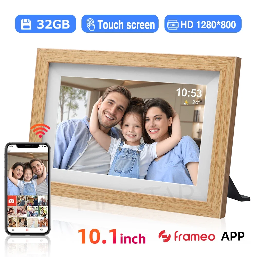 

10,1-дюймовая цифровая фоторамка Wi-Fi 1280*800P IPS сенсорный экран дисплей высокой четкости Frameo APP