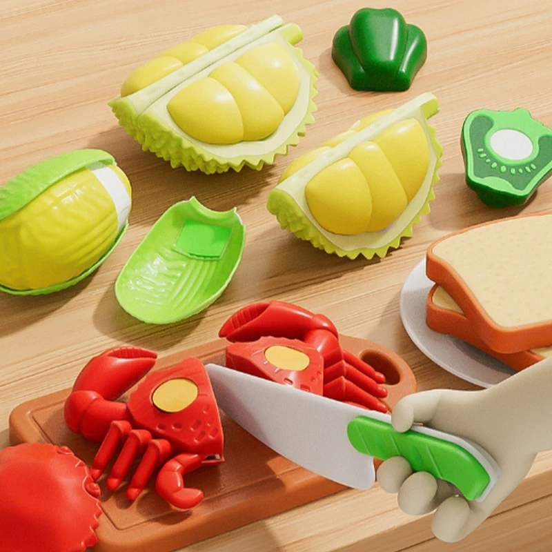 Children's Kitchen Pretend Play Toy Set - Steaming Boiling Peeling Cutting Fruits Vegetables Joy of Peace Fun Educational Game