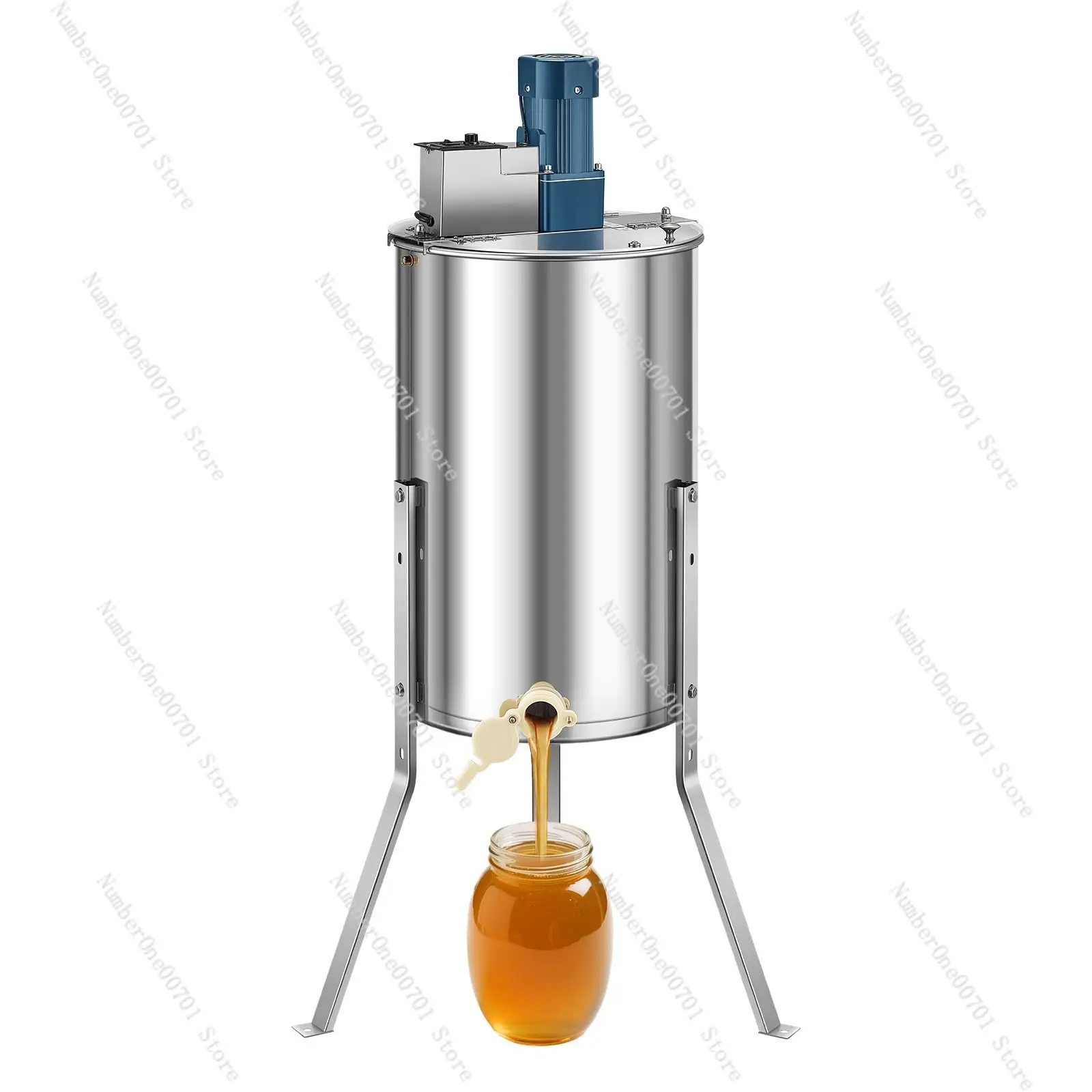 Electric 3 Frame Honey Extractor, Stainless Steel Honey Separator with Honey Gate, Beekeeping Equipment