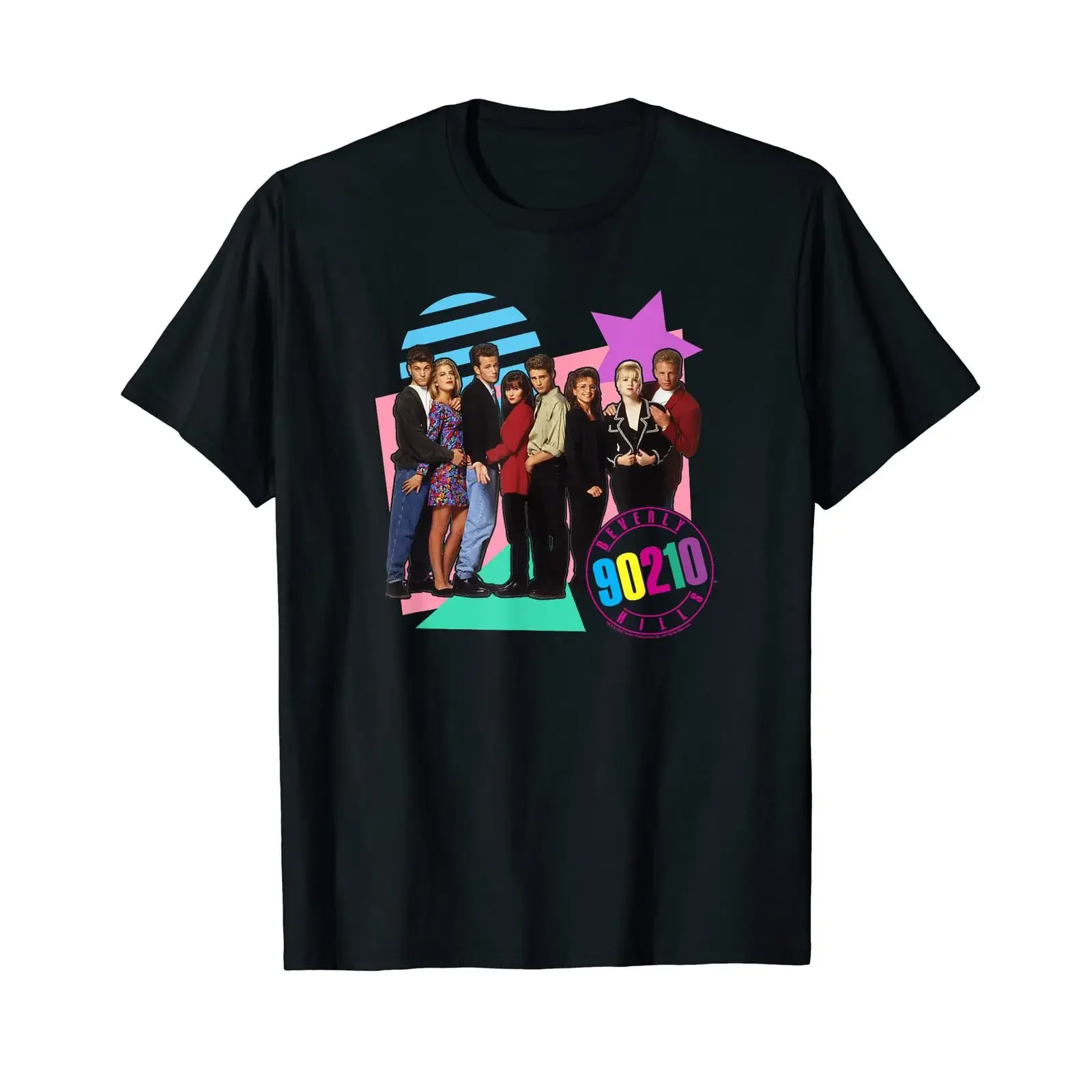 Beverly Hills 90210 Full Cast Group Poster T Shirt vintage Washed Soft Breathable Slightly homme Stylish Unisex fashion