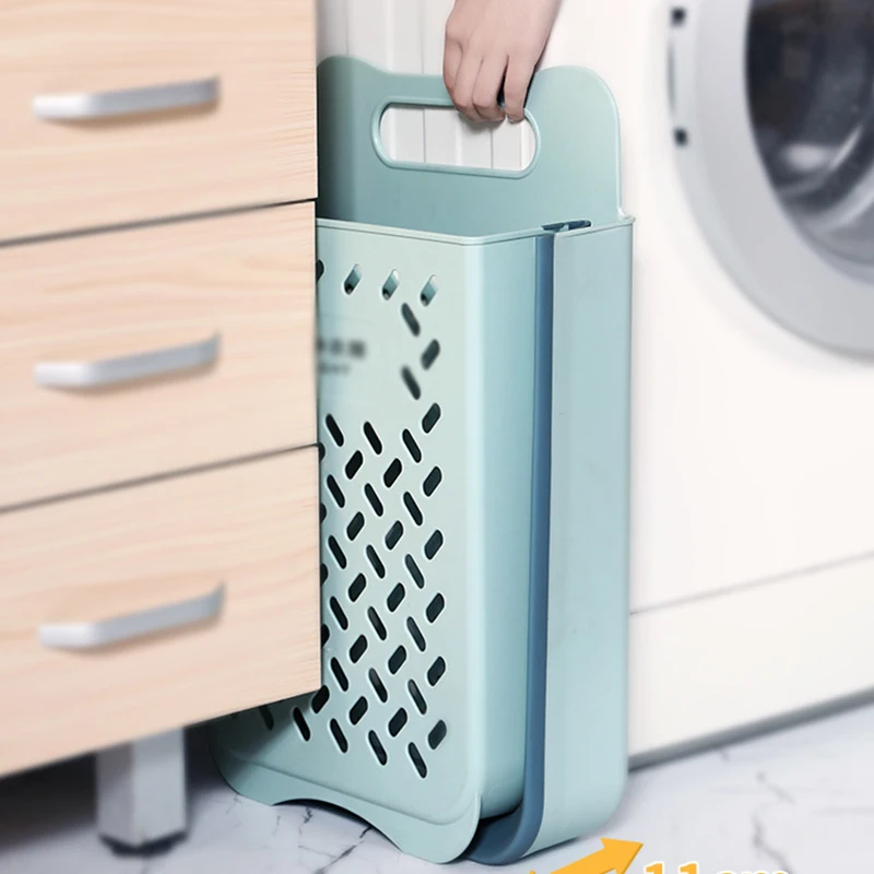 Folding Bathroom Laundry Basket Wall-mounted Dirty Clothes Storage Basket Household Laundry Bag Laundry Bathroom Organizer