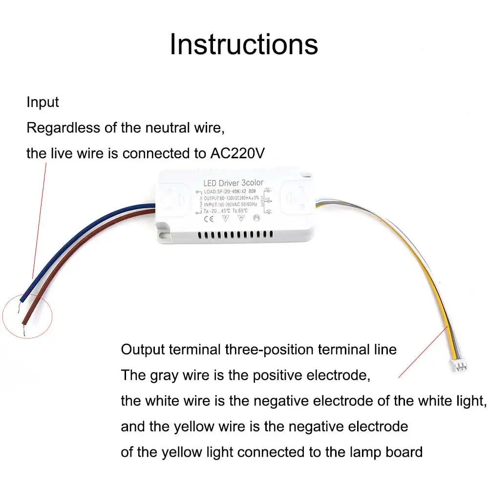 LED Driver 260-280mA AC165-265V 50-60HZ 8-24W 20-40W 30-50W 40-60W 50-70W LED Constant Current Driver Power Unit Supply Adapter