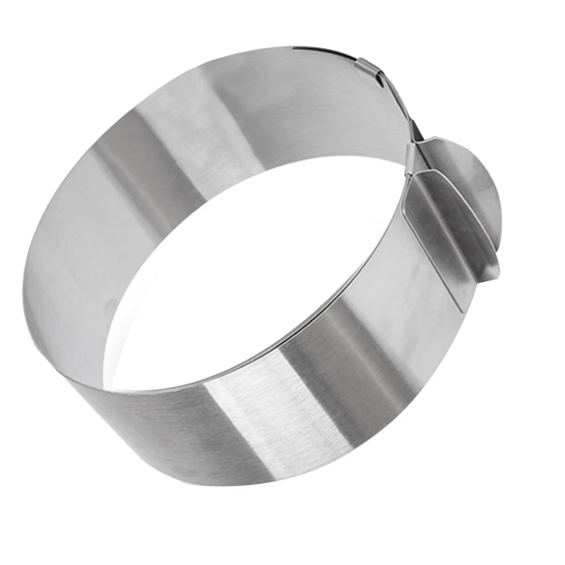 Stainless Steel Round Cake Mold 16-30Cm Telescopic Mousse Ring Adjustable Stretch Heightened Baking Cake Ring 15Cm High