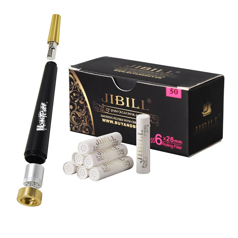 Pipa da fumo in metallo con filtro a carbone attivo da 6 mm 50 pezzi per scatola Kit di tubi per tabacco rimovibili a carbone per bruciare a secco