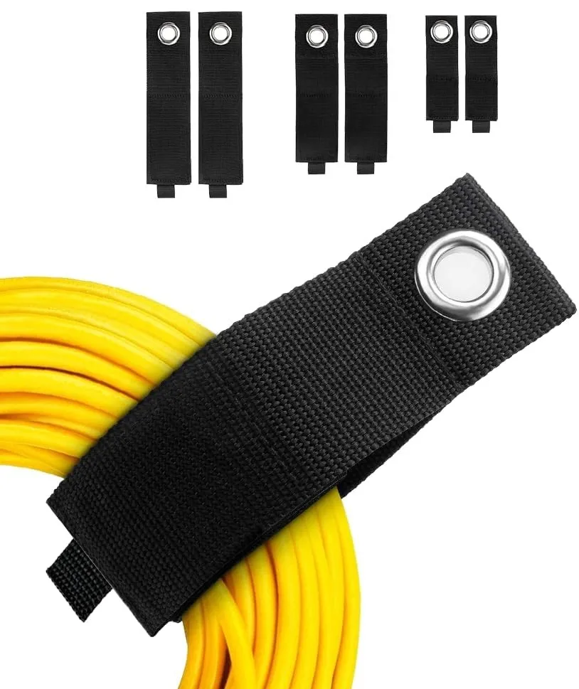 6pcs Heavy-Duty Extension Cord Organizer - Reusable Storage Straps Cable Ties Hose Accessory Holder for Garage Organization