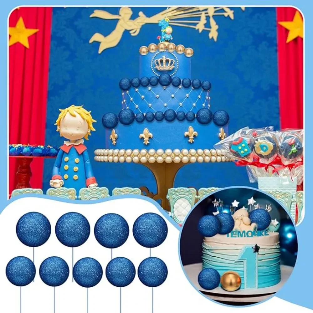 108 Stuks Bluegold Cake Bal Decoratie Luxe Diy Cake Invoegen Topper Foam Cakebal Bakdecoratie Trouwdag Verjaardag