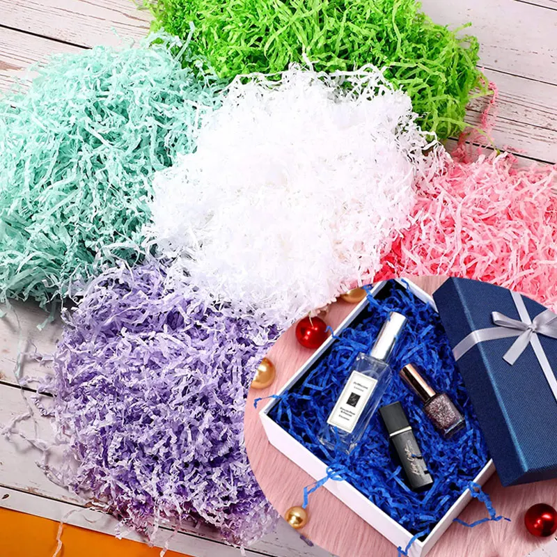 

50g Colorful Shredded Crinkle Lafite Paper Candy Boxes Wedding Marriage Home Decoration Party Gift Packaging Filling Material
