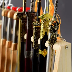 Mini katana suporte de madeira demônio slayer espada suporte exibição ferro japonês katana prateleira armazenamento samurai sabre rack 10 principais vendas quadro de ferro aro 26 - №5