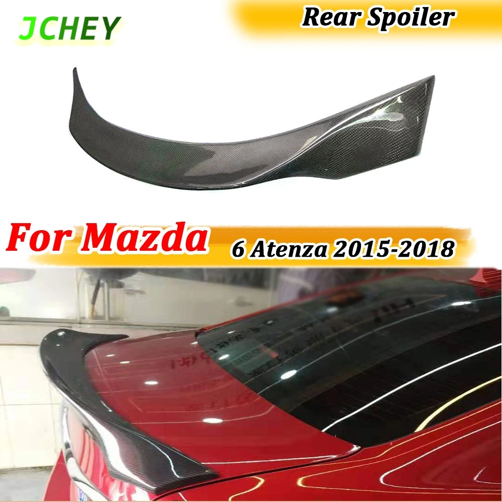 

Carbon fiber Rear Spoiler Boot Trim Sticker Wings For Mazda 6 Atenza Spoiler 2015-2018 FRP Trunk Spoiler Car Accessories Kits