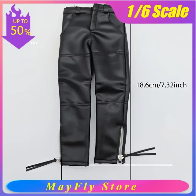 

Черные мужские брюки из искусственной кожи в масштабе 1/6, модель для 12-дюймовой фигурки солдата, куклы PH TBL JIAOUL