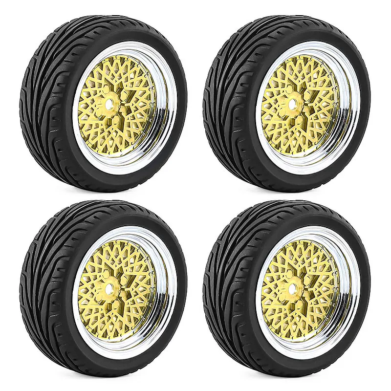 Pneus de course de rallye RC 64mm, 4 pièces, pneus à dérive FW06 Tamiya TT01 TT02 XV01 1/10 RC, pièces de mise à niveau, pneus de moyeu de roue