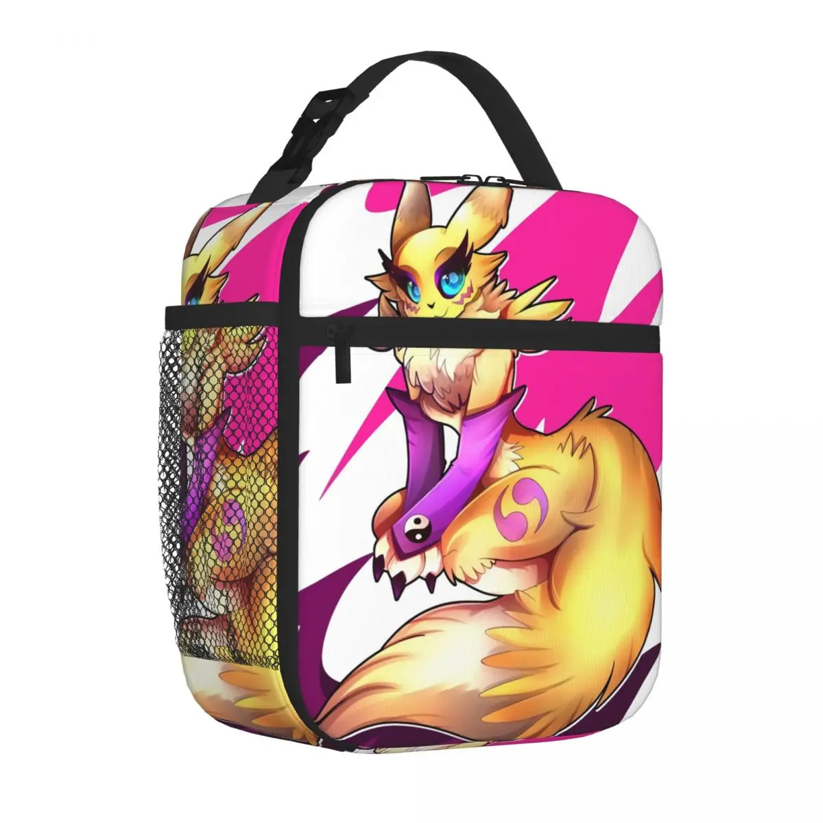 Hot Sale Renamon Plush Watercolor Carry Lunch Bag Office Break Kids Lunch Bag