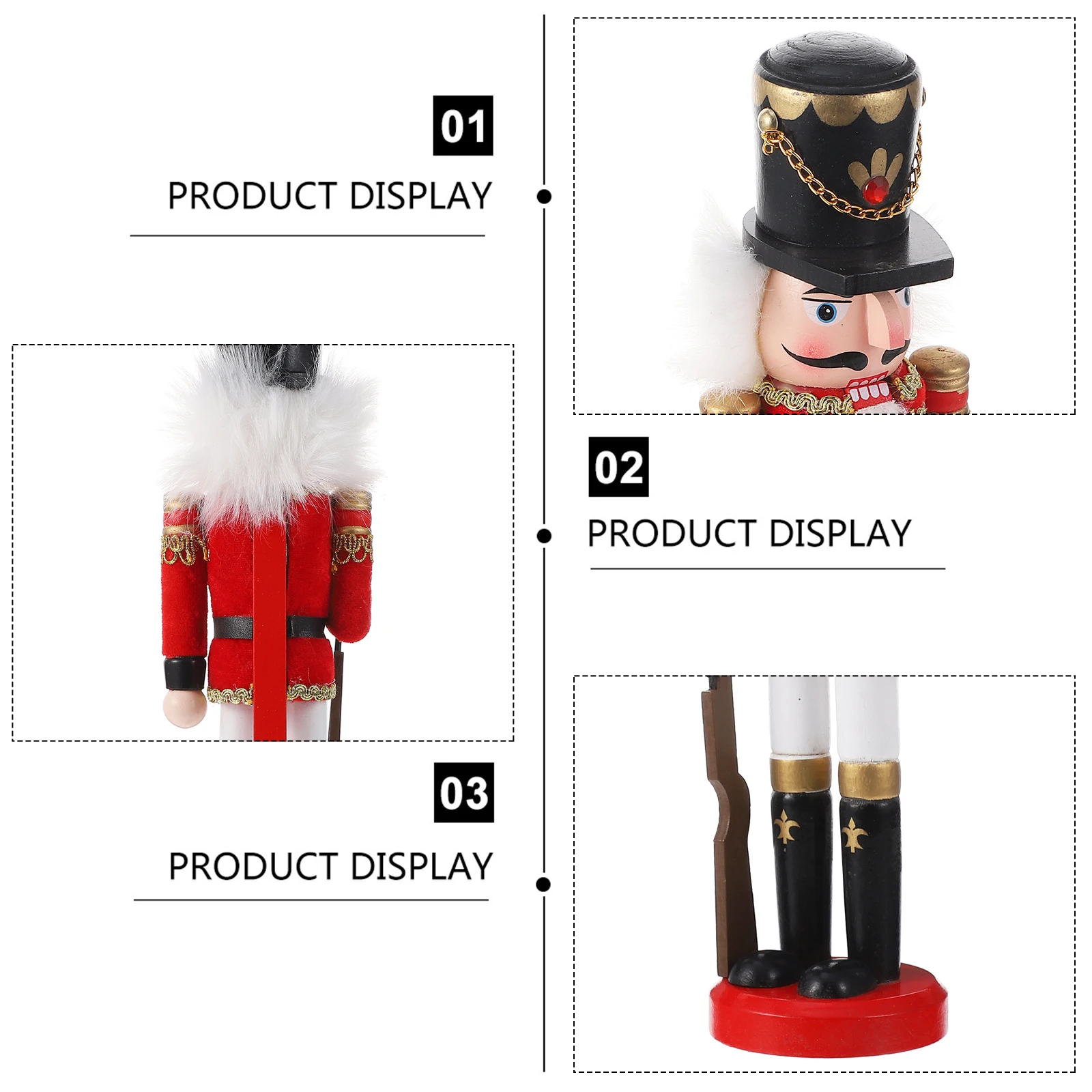 

Wooden Nutcracker Walnut Soldier Ornaments Cartoon Desktop Puppets Decor Painted Eco-Friendly Gift For Christmas