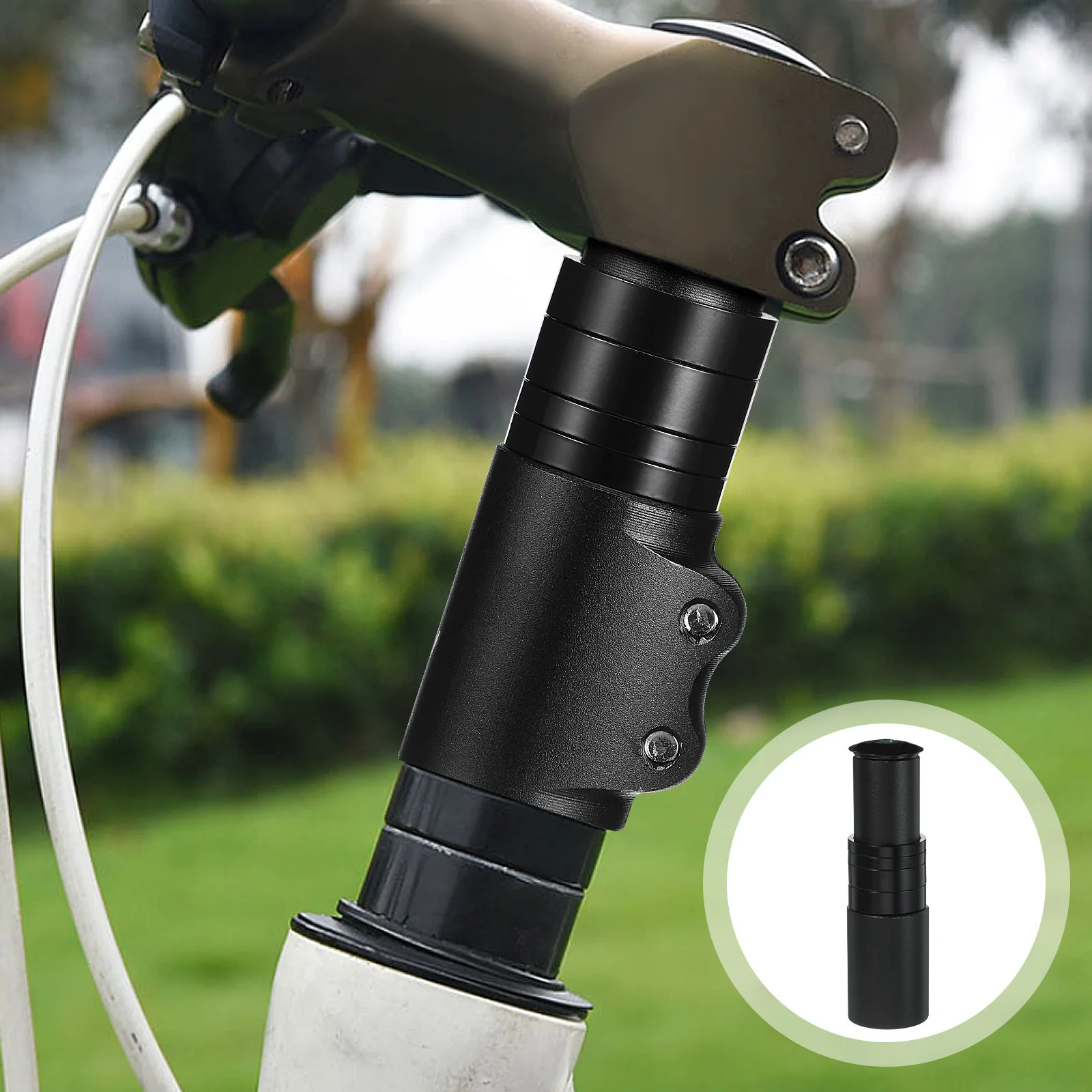 Bike Alloy Stem Riser 70Mm Adjustable Handlebar Extender For Front Fork Stem Polished Aluminum Anodized Lightweight Comfortable