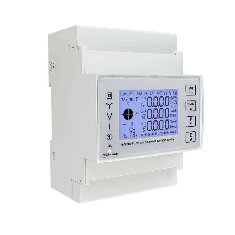 TAC4321CT Three Phase Din Rail WiFi Tuya Mutil-function Energy Meter With KCT16 Current Transformer  230/400VAC