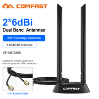 comfast High Gain Extend Base Wifi Antenna 2G/5G SMA Port Omnidirectional 1.2M Extension Antenna AX210/200 Router /PCI-E Adapter