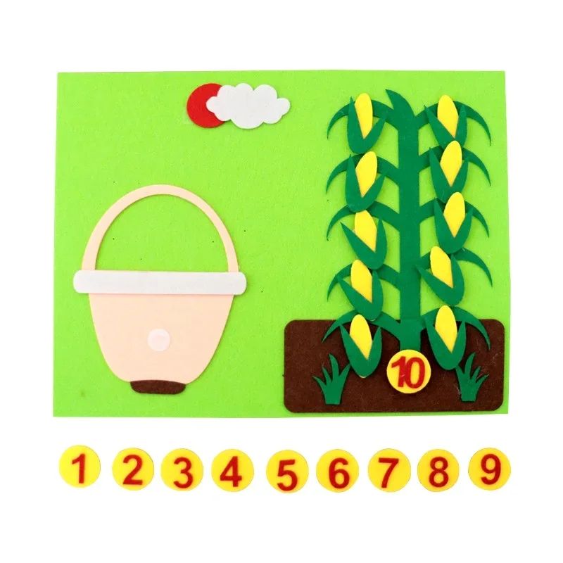 Picking Vegetables Kids Montessori Math Toys DIY 3D Puzzles Digital Education Kindergarten Early Learning Gifts