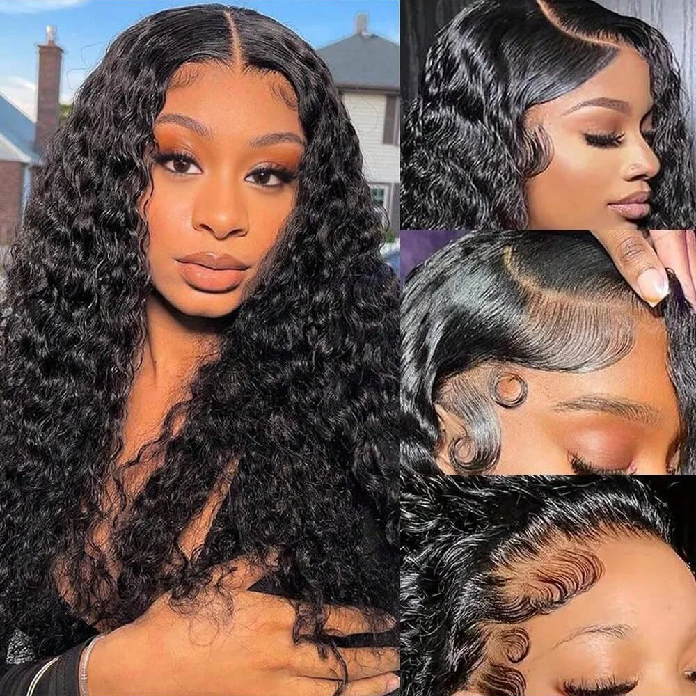 Deep Wave Lace Front Wigs Human Hair 13x4 Lace Front Wigs Human Hair Pre Plucked Deep Wave Wigs Human Hair Wet Wavy Frontal Wigs