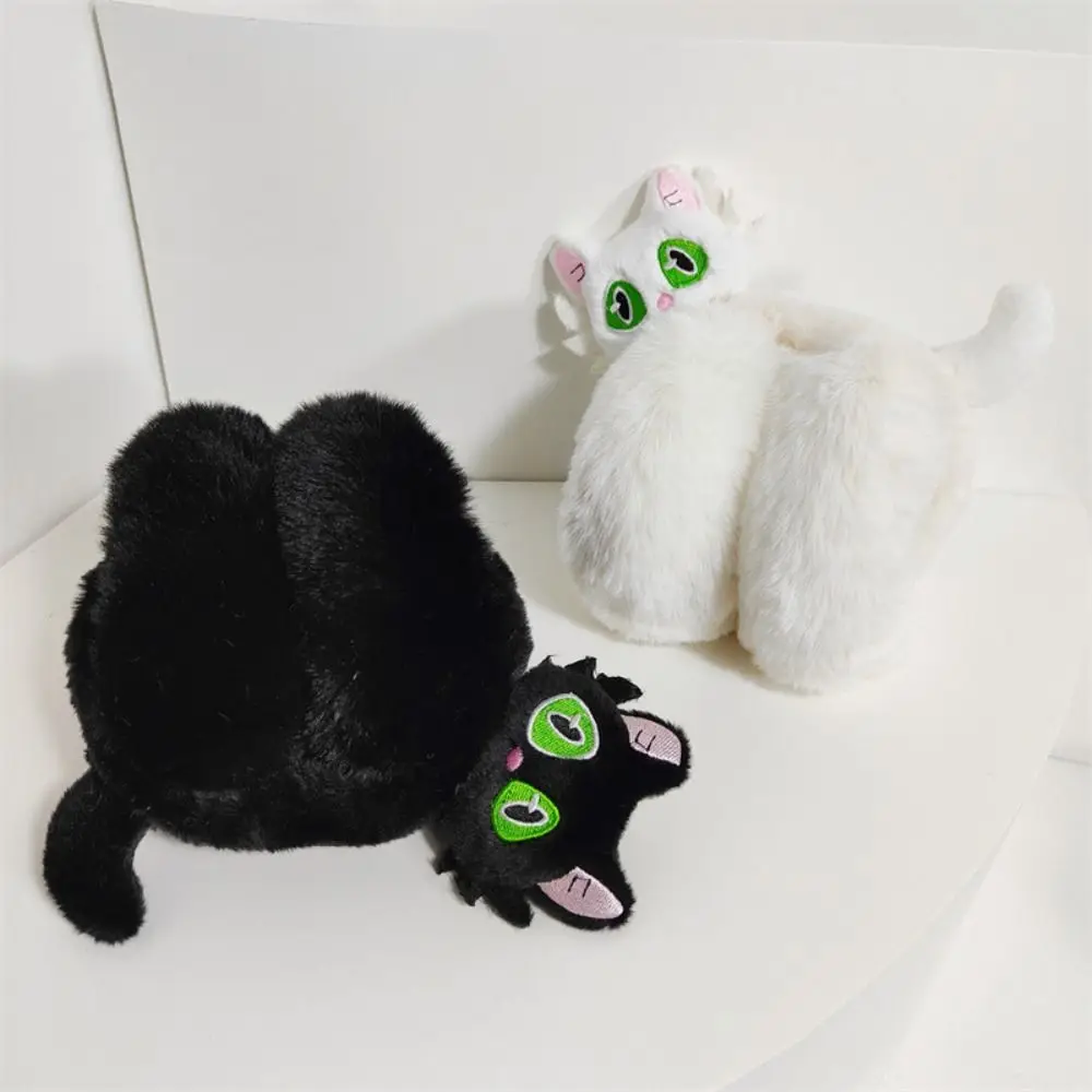 ที่ปิดหูแฟชั่นให้ความอบอุ่นสำหรับแมวพับได้มีแผ่นปิดหูนุ่มคาวาอี้ผ้าปิดหน้าฤดูหนาว