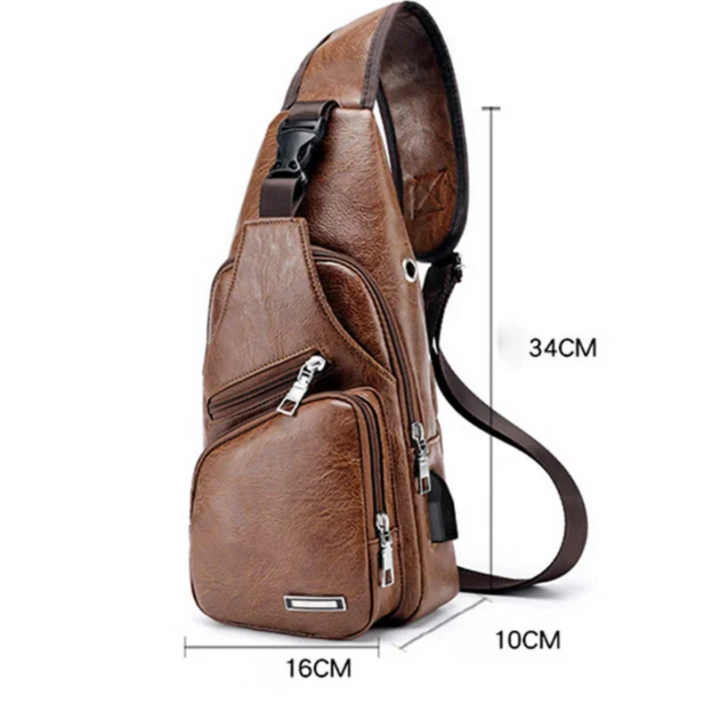 New Mens Fashion Mens Chest for Custom PU Shoulder Bag Diagonal Package Messenger Travel Cross Body Bags