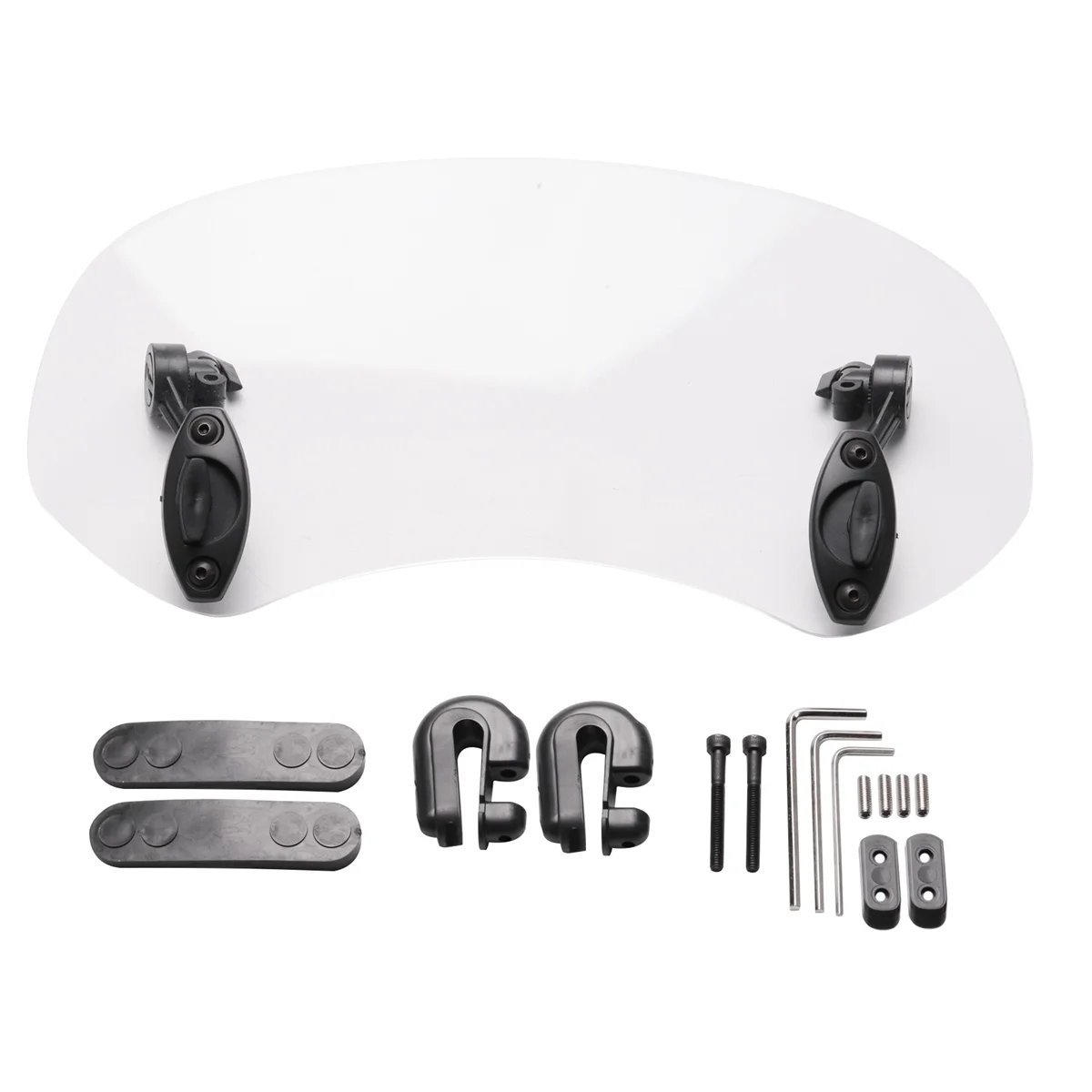 

Transparent Color Universal Motorcycle Adjustable Wind Screen Extension Windshield Spoiler Air Deflector 28.5x12x21cm -A04U