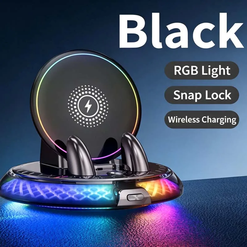 Car Phone Mount Smartphone Holder For Car Wireless Charger 15W Rotate 360° Shockproof