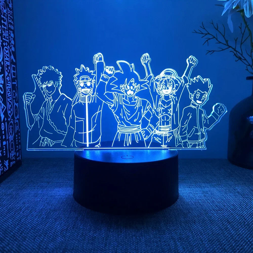 3D Hot toys One Piece Night Lights 7 and 16 Color Changing Decorative Lights with Remote Control, Great Gift for Boys and Girls!