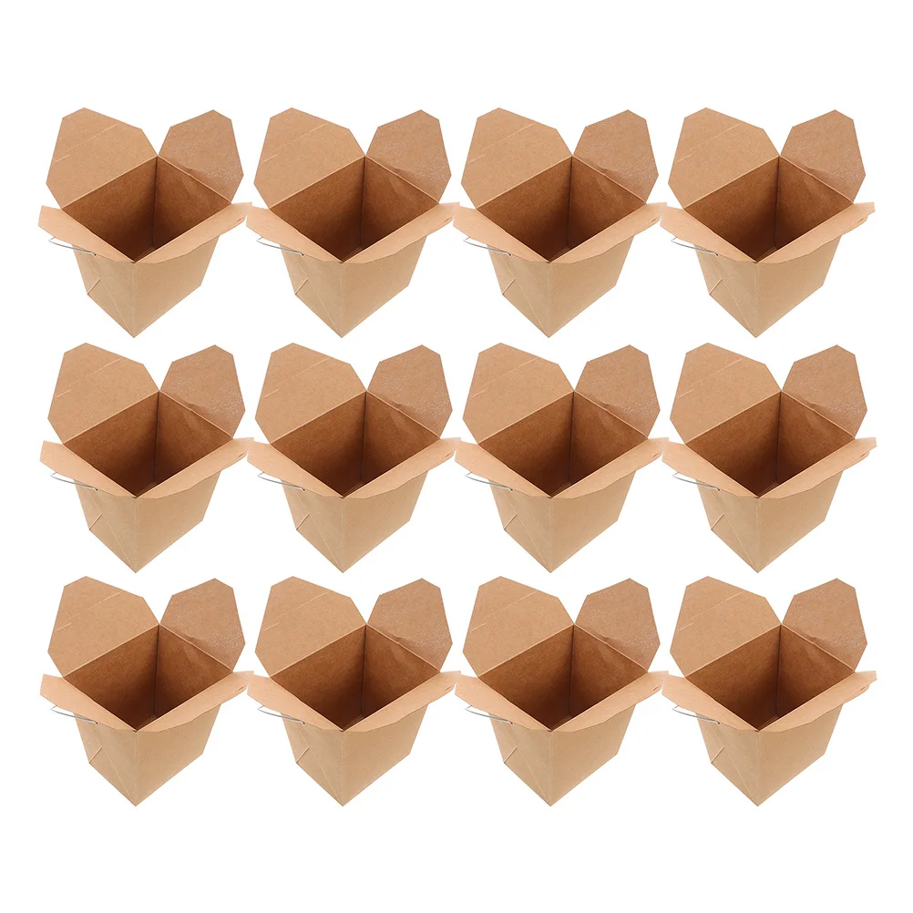 

50Pcs Chinese Takeout Box with Wire Handle Disposable Food Packaging for Fast Food Restaurant Catering Transport Storage Picnic