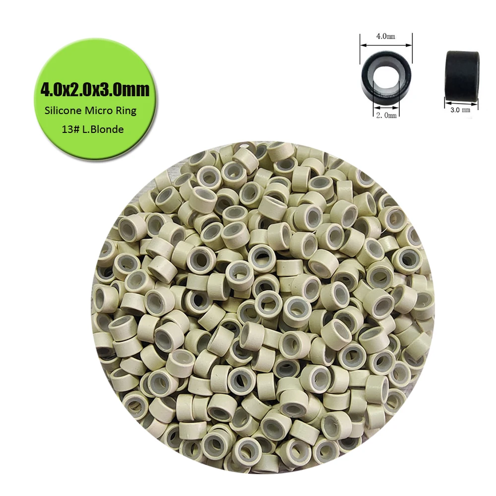 4.0x2.0mm Silicone Micro Ring Silicone NANO Bead Silicone Lined Micro Rings For I Tip Hair Extensions1000units Nano Micro Ring