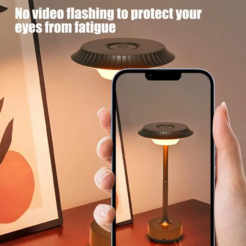 

Лампа с сенсорным управлением, легкая перезаряжаемая винтажная настольная лампа, ретро НЛО, 3 режима, регулируемый ночник для кровати, спальни, детей