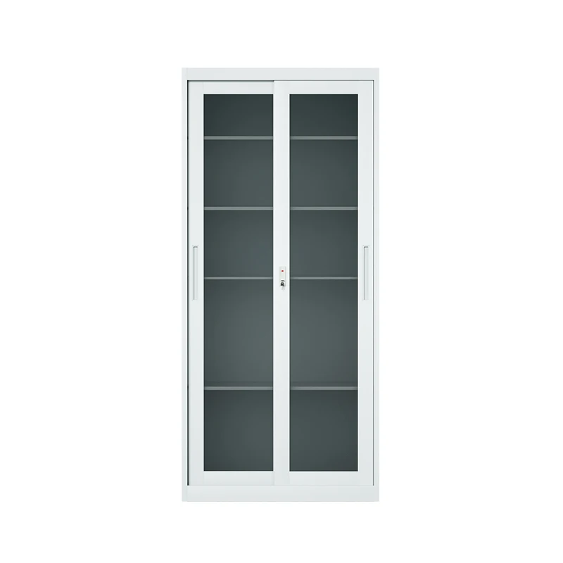 ！@Hot Sale Glass Door Filling Cabinet Steel Office Storage Cabinet Metal Locker Cabinet 2 Door Office Furniture