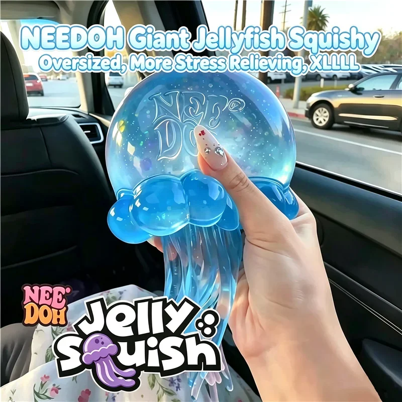 Needoh Jelly Squish L Bigger Size Stress Relief Fidget Sensory Toy Calm Down Maltose Slow Rise Squeeze Toy For Autism ADHD Gift