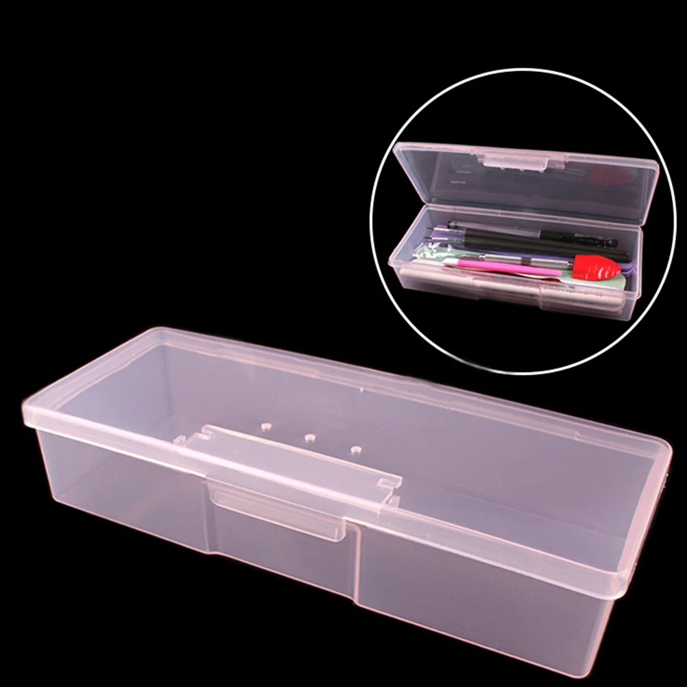 

5Pcs Clear Nail Tool Storage Box Pink PVC Portable Container for Jewelry Makeup Small Item Organizer Desktop Home Storage Case