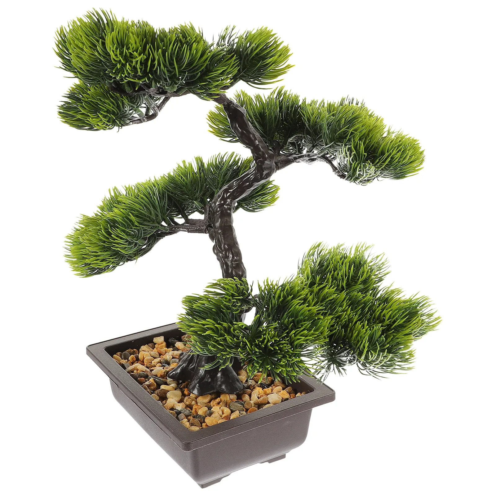 

Artificial Pine Bonsai4 Forks Phoenix Pine Green Decor Room Office Desk naments Mini Decorations Fake Plants Home Decor