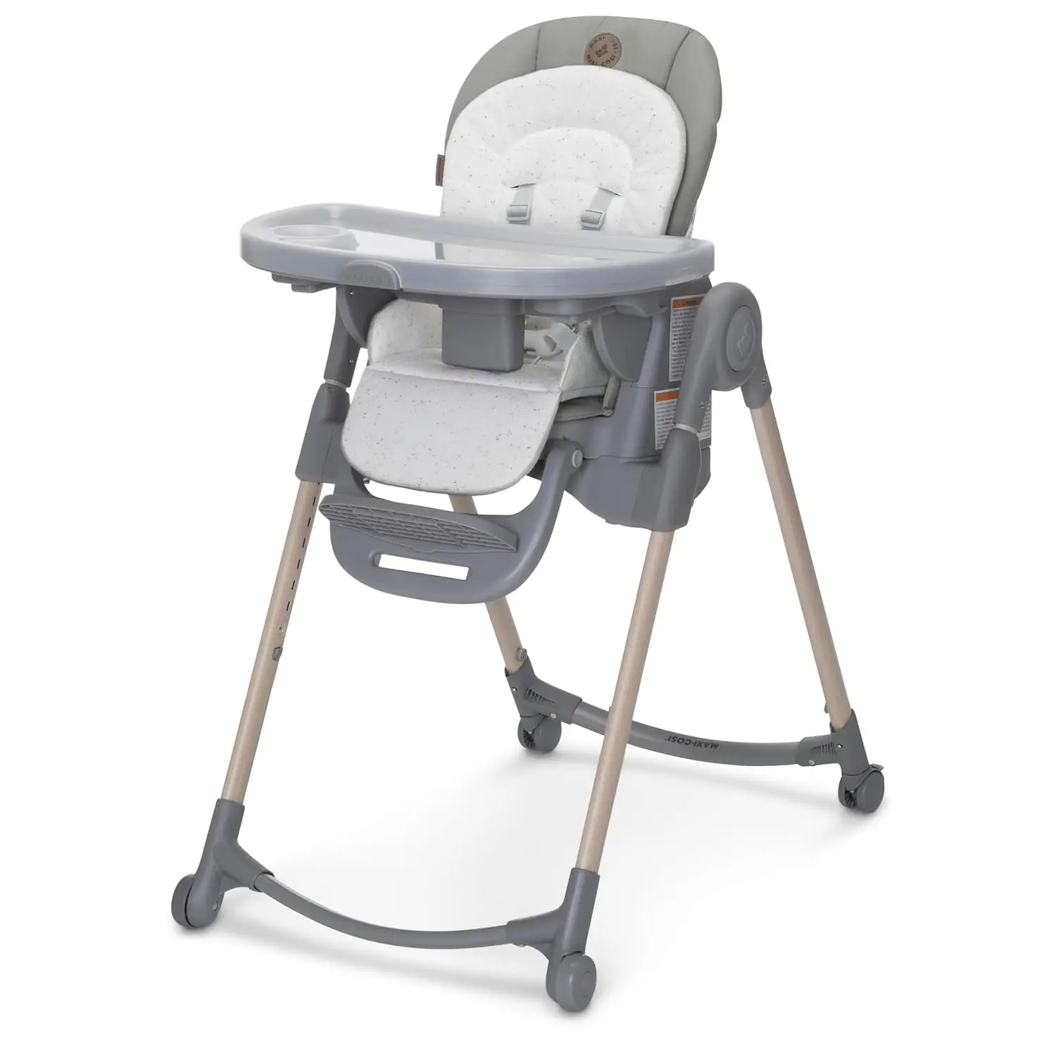 

Six In One High Chair For Babies Toddlers Portable Foldable Highchair EcoCare Fabric Height Recline Tray Position Classic Green