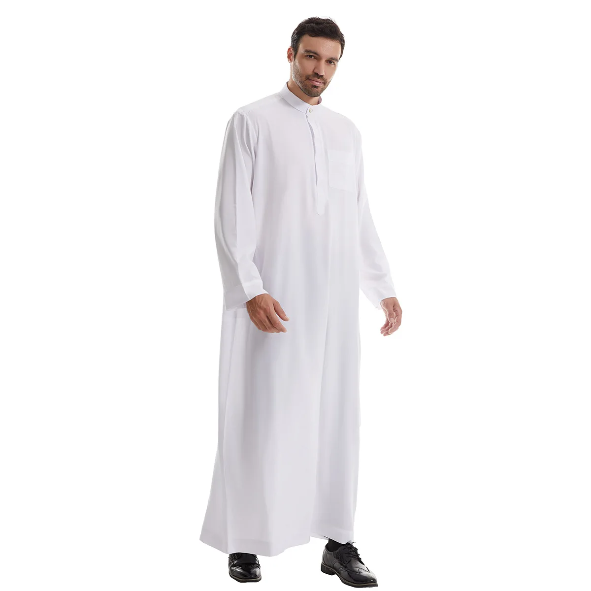 Muslim Men Clothing Islam Dress Fashion Caftan Black Thobe Saudi Arabia Kaftan Abaya Turkey Dubai Luxury Robe Pakistan Moroccan