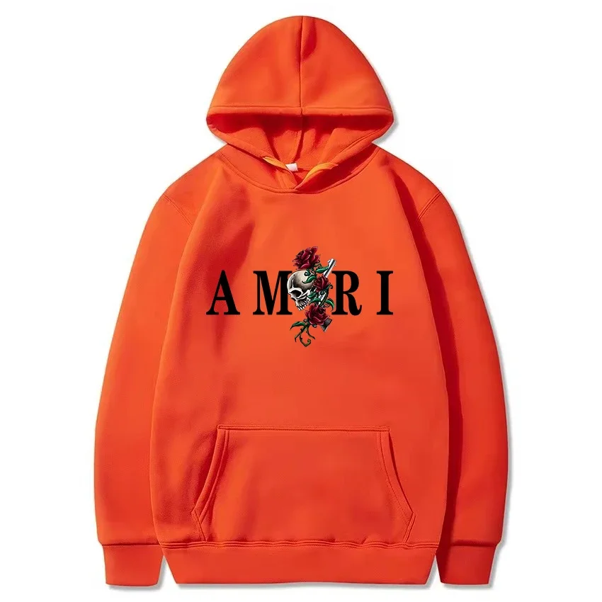 Amri Men's and Women's Fashion Trend Printed Sportswear Harajuku Casual Pullover Cool Street Clothing Long Sleeved Hoodies