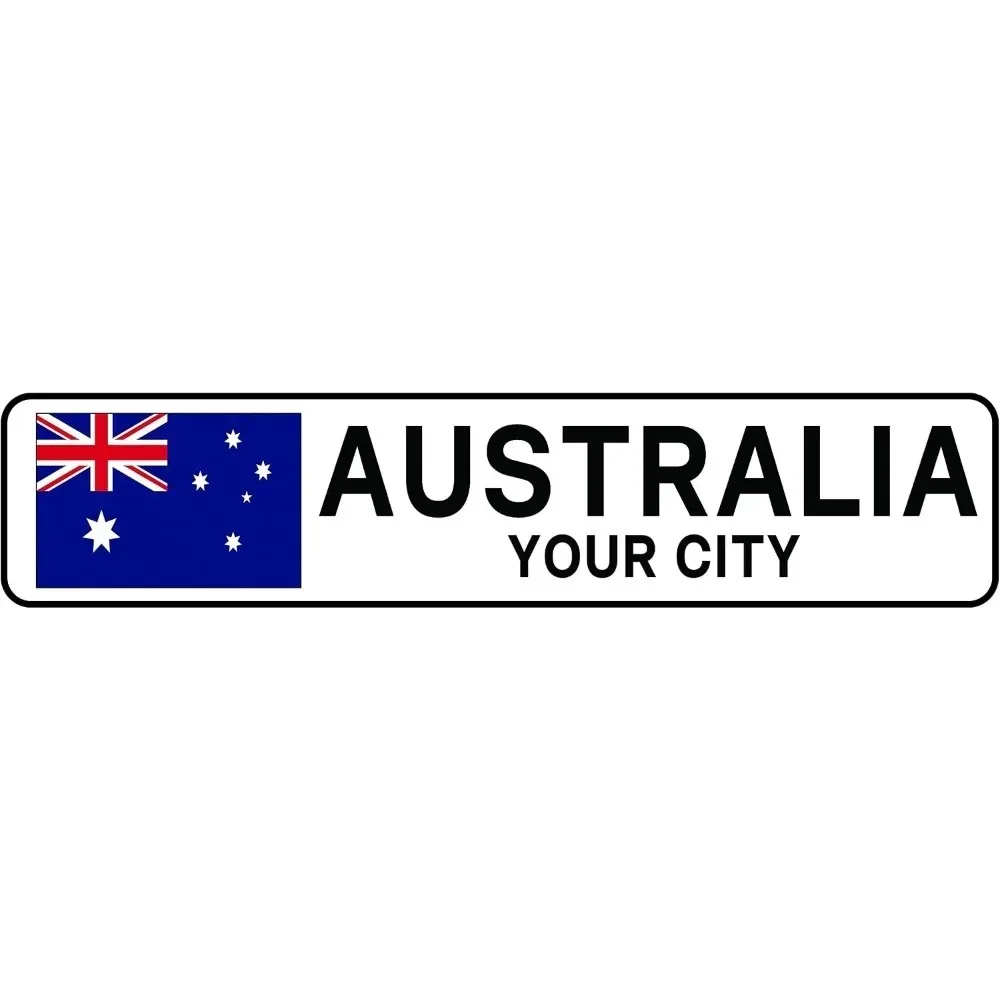 4×15in Customizable Australia City Flag Aluminum Metal Plaque Souvenir Gift Indoor Outdoor Wall Decor 1pc