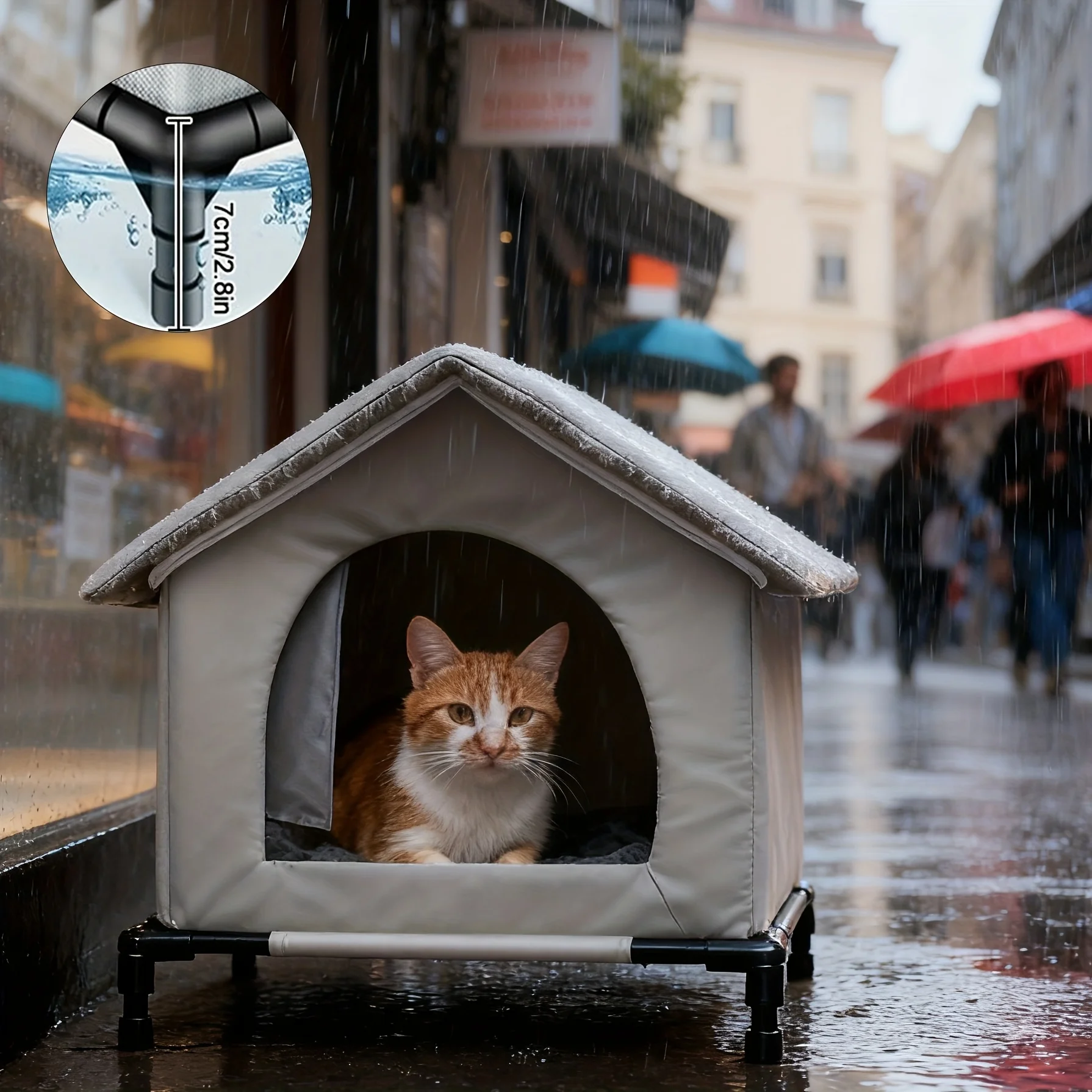

Stray Cat Houses with Mat Waterproof Winter Warm Foldable Washable Pet Cave Sleeping Beds for Outdoor Cats Small Dogs Puppies