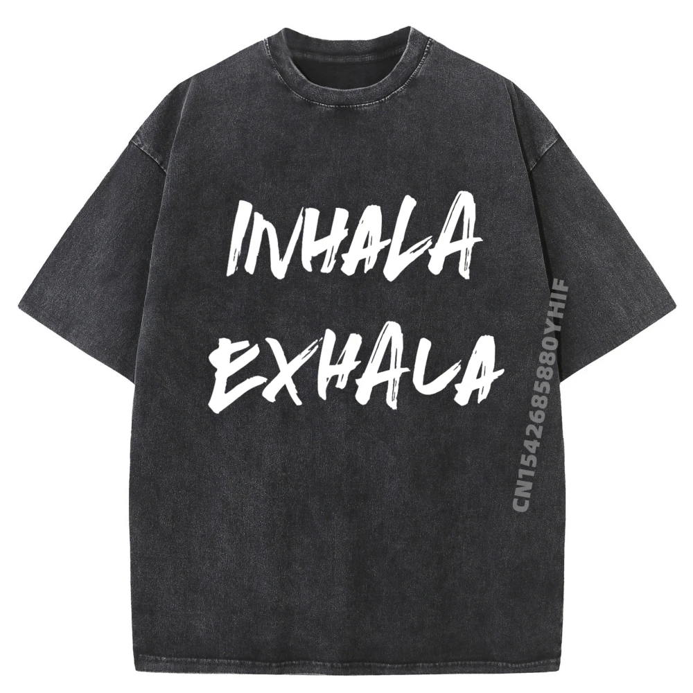 

Inhala Exhala Inhale Exhale In Spanish Relax Yoga Breathe Спортивная футболка Мужская футболка Camiseta с графическим рисунком Мужские винтажные потертые топы